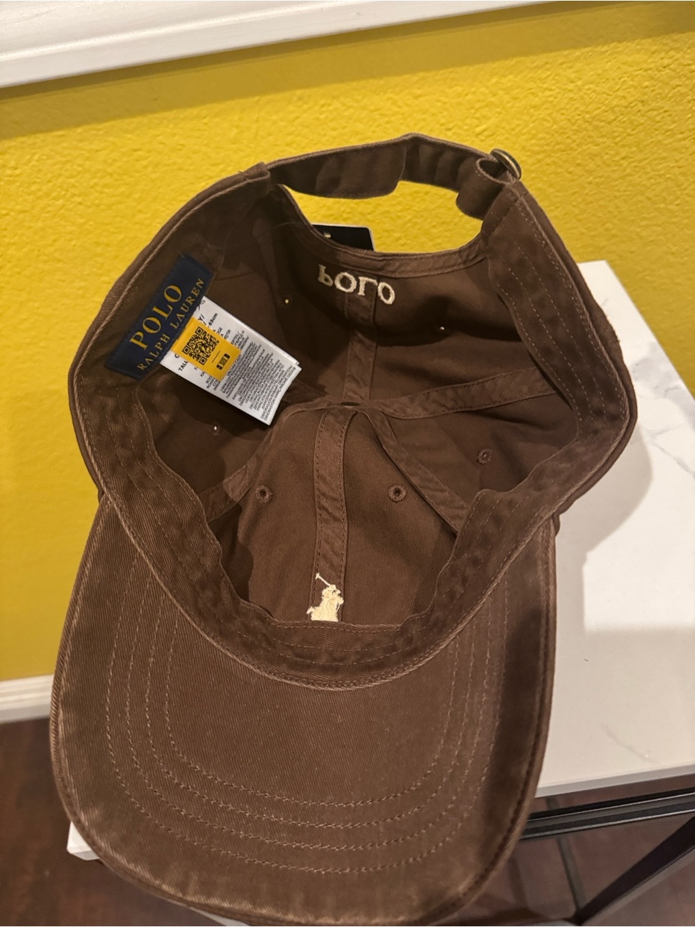 New Polo Ralph Lauren Brown Cotton Baseball Cap with White Logo NWT, OS - Picture 2 of 10